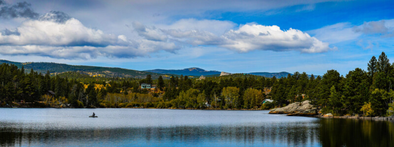 Panoramic Photo of Hiawatha Lake in Red Feather Lakes, Colorado